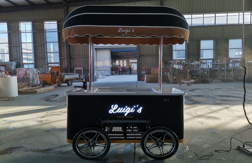 gelato cart with awning